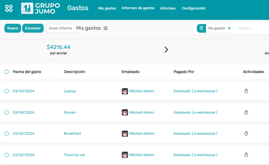 Aprobación y reembolso de gastos con Odoo Community Plus